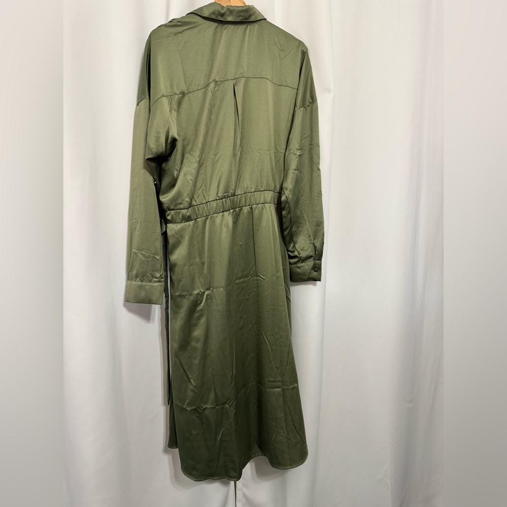 French Connection Sage Green Long Sleeve‎ Dress Size: XXL - Picture 4 of 9